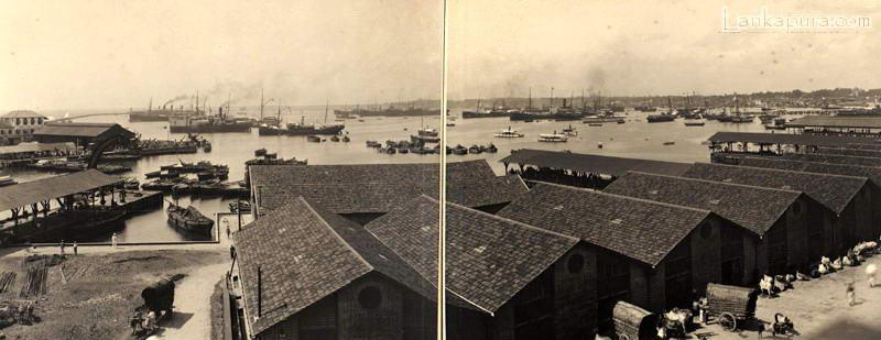 Panoramic view of Colombo Harbour early 1900_s